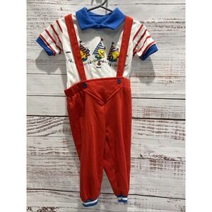 Vintage Sears Kids & More 18 Months Baby Boy - Sailor Baby Outfit Sail Boat Duck